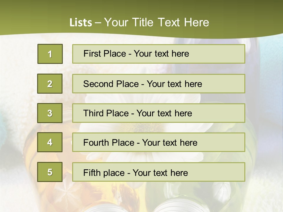 Pflegeprodukte Bath Oil Blumen PowerPoint Template