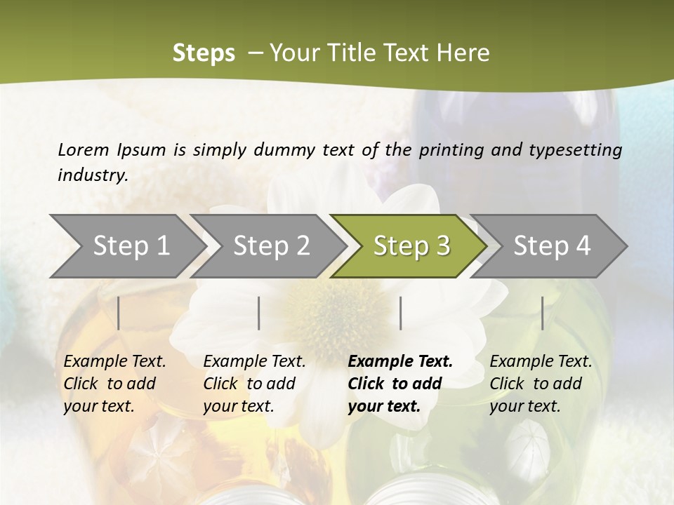 Pflegeprodukte Bath Oil Blumen PowerPoint Template