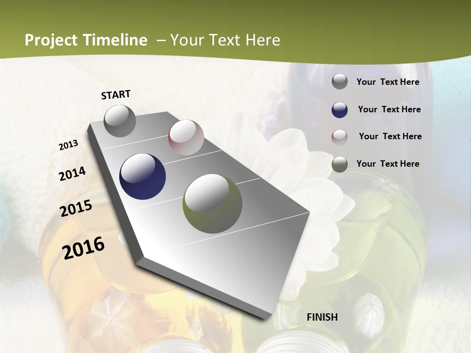 Pflegeprodukte Bath Oil Blumen PowerPoint Template