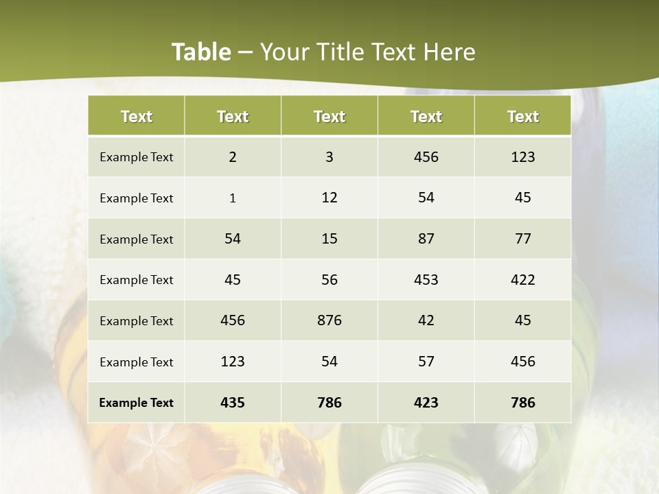 Pflegeprodukte Bath Oil Blumen PowerPoint Template