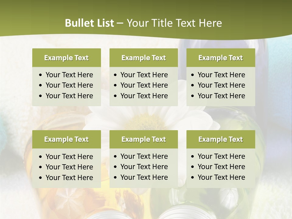 Pflegeprodukte Bath Oil Blumen PowerPoint Template