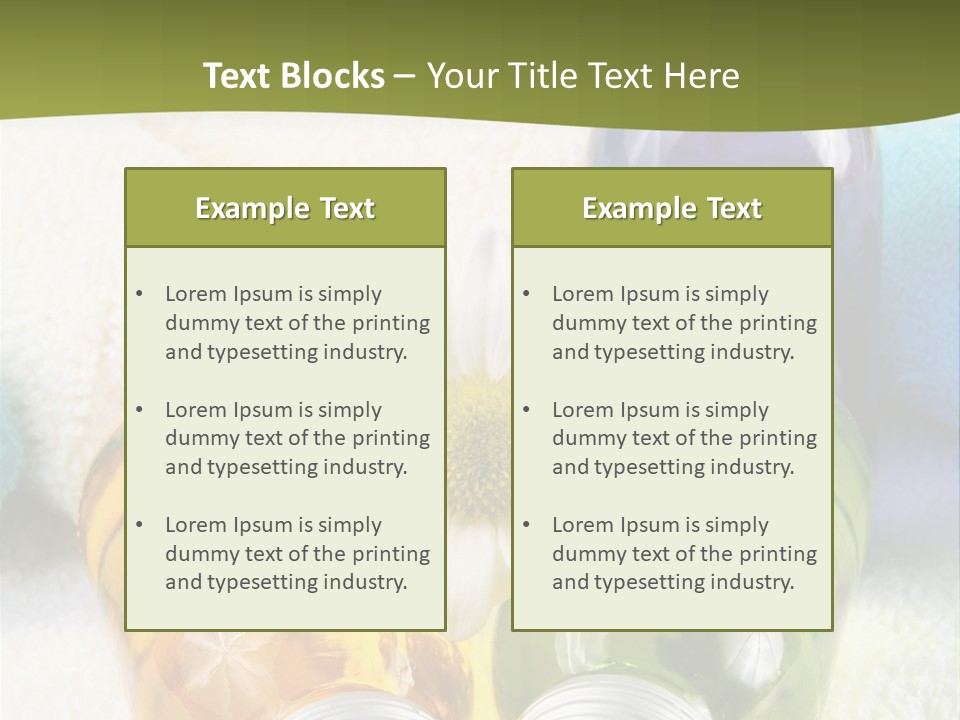 Pflegeprodukte Bath Oil Blumen PowerPoint Template