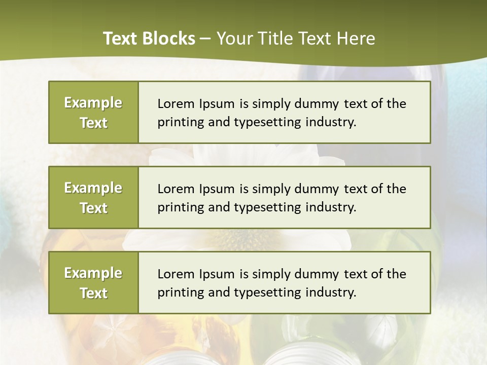 Pflegeprodukte Bath Oil Blumen PowerPoint Template