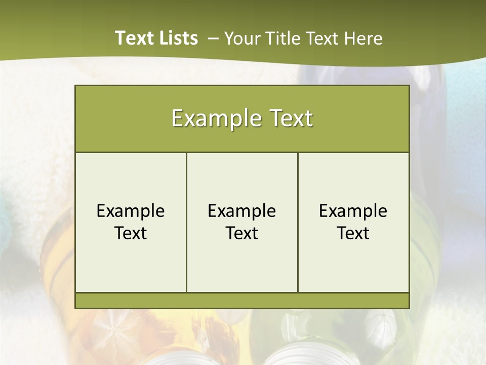 Pflegeprodukte Bath Oil Blumen PowerPoint Template