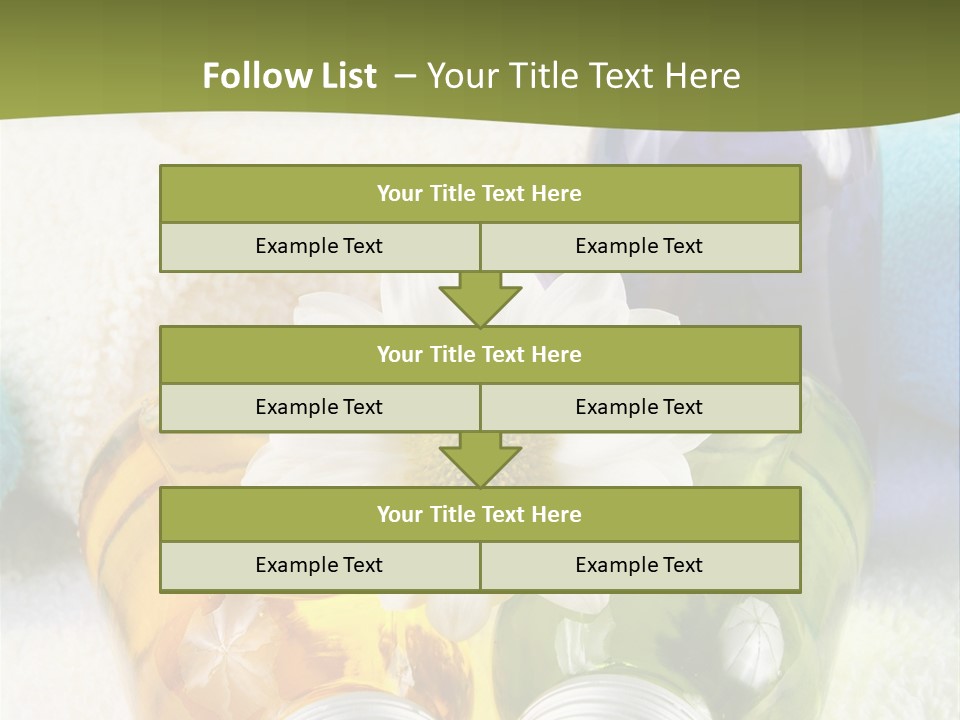 Pflegeprodukte Bath Oil Blumen PowerPoint Template