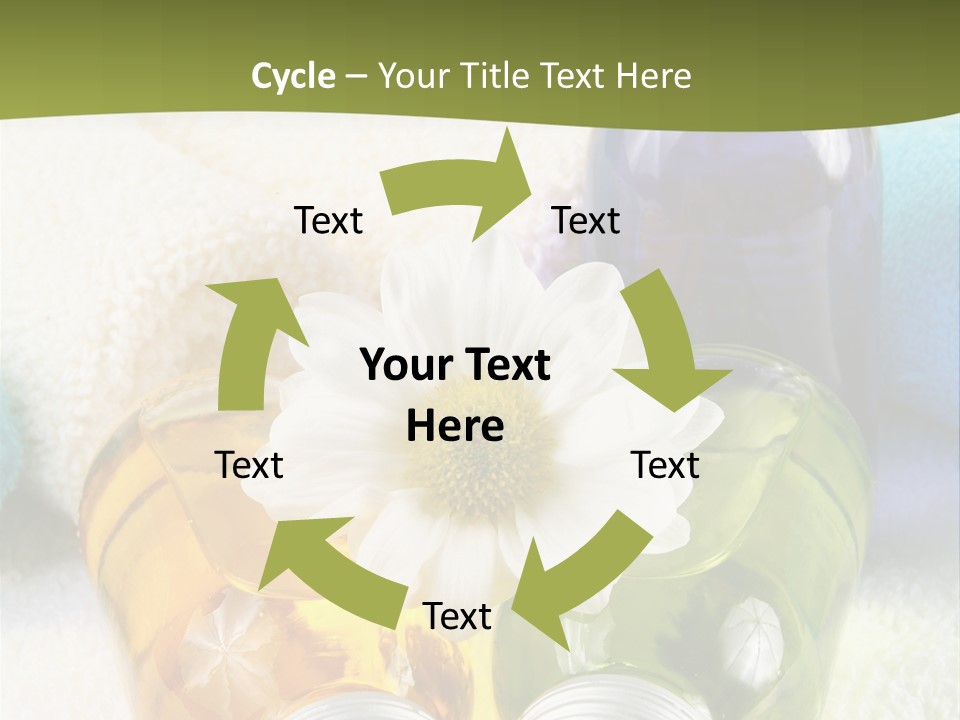Pflegeprodukte Bath Oil Blumen PowerPoint Template