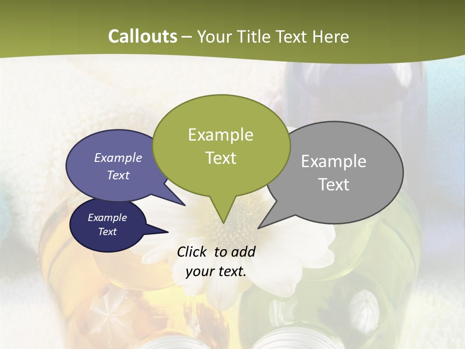 Pflegeprodukte Bath Oil Blumen PowerPoint Template
