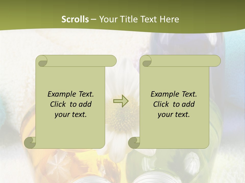 Pflegeprodukte Bath Oil Blumen PowerPoint Template