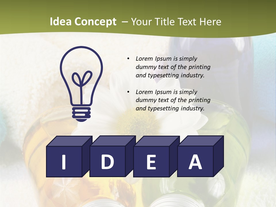 Pflegeprodukte Bath Oil Blumen PowerPoint Template