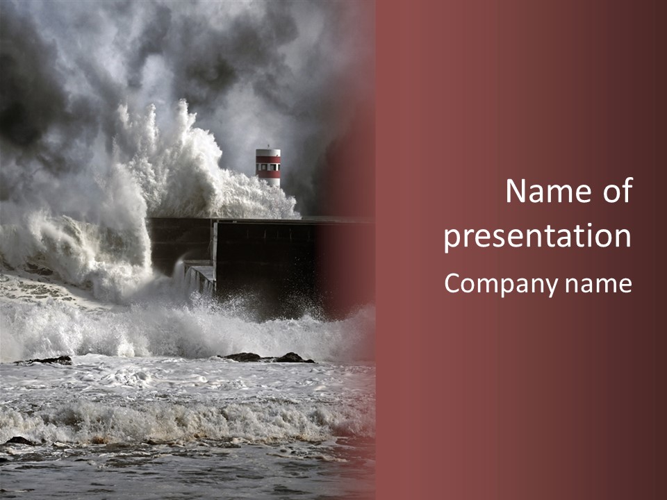 White Tsunami Blue PowerPoint Template