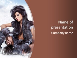 Snow Girl Face PowerPoint Template