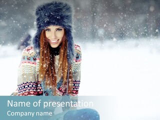 Cold Female Hands PowerPoint Template