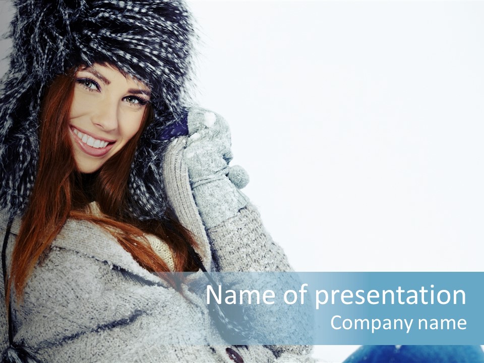 Female One Girl PowerPoint Template