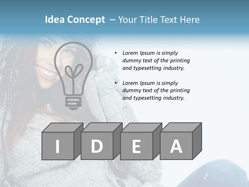 Female One Girl PowerPoint Template