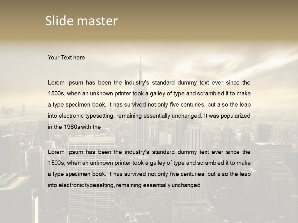 View Cityscape Manhattan PowerPoint Template