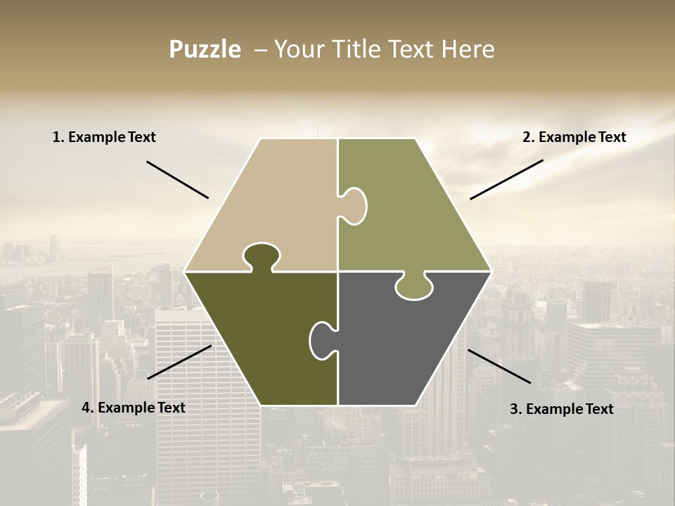 View Cityscape Manhattan PowerPoint Template