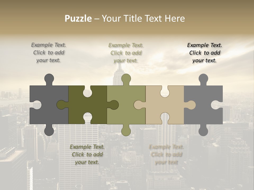 View Cityscape Manhattan PowerPoint Template