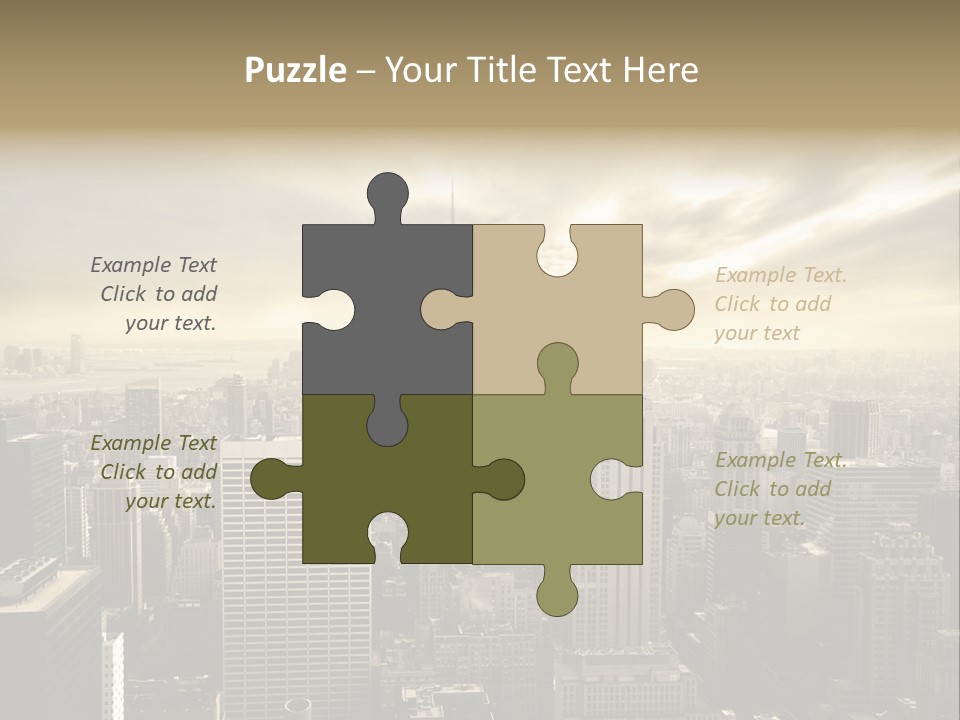 View Cityscape Manhattan PowerPoint Template