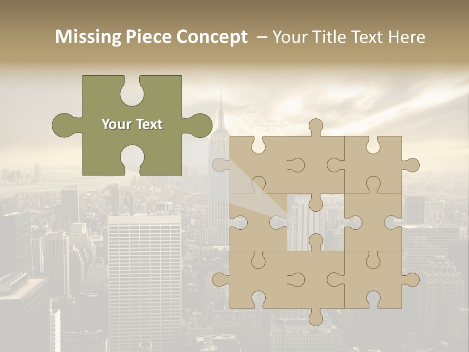 View Cityscape Manhattan PowerPoint Template