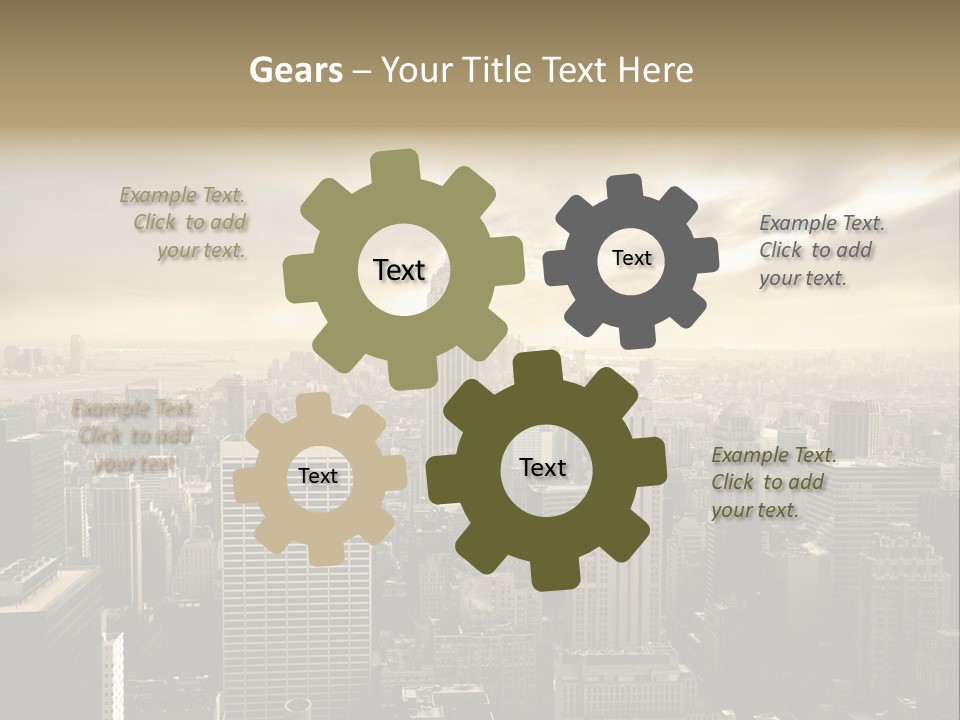 View Cityscape Manhattan PowerPoint Template