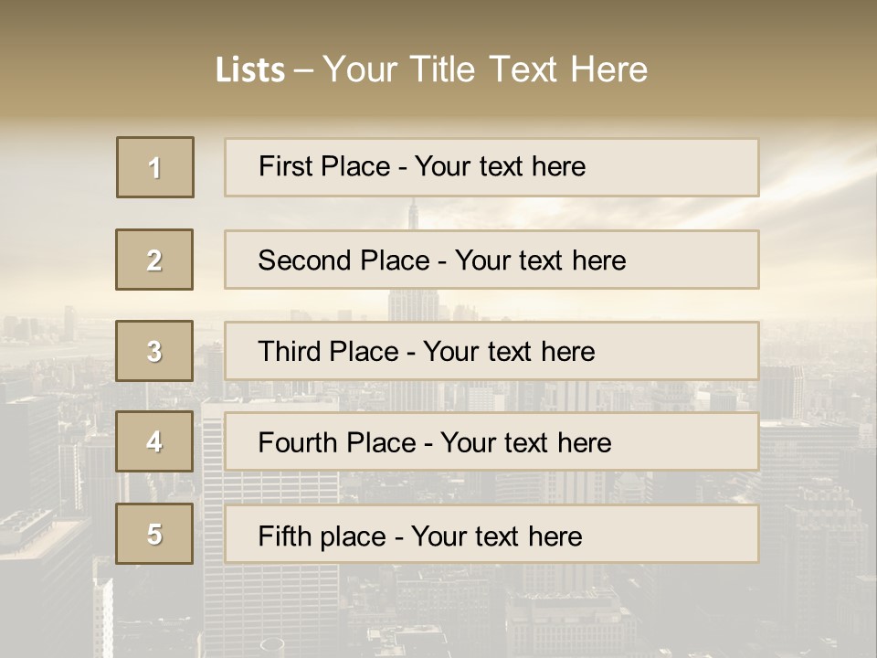 View Cityscape Manhattan PowerPoint Template