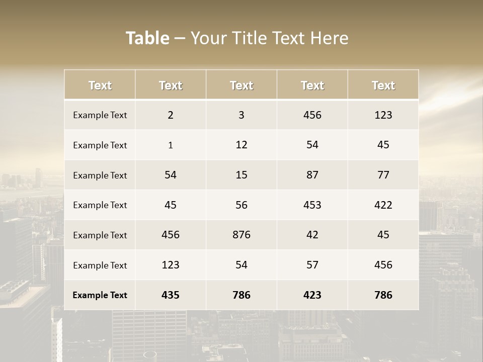 View Cityscape Manhattan PowerPoint Template