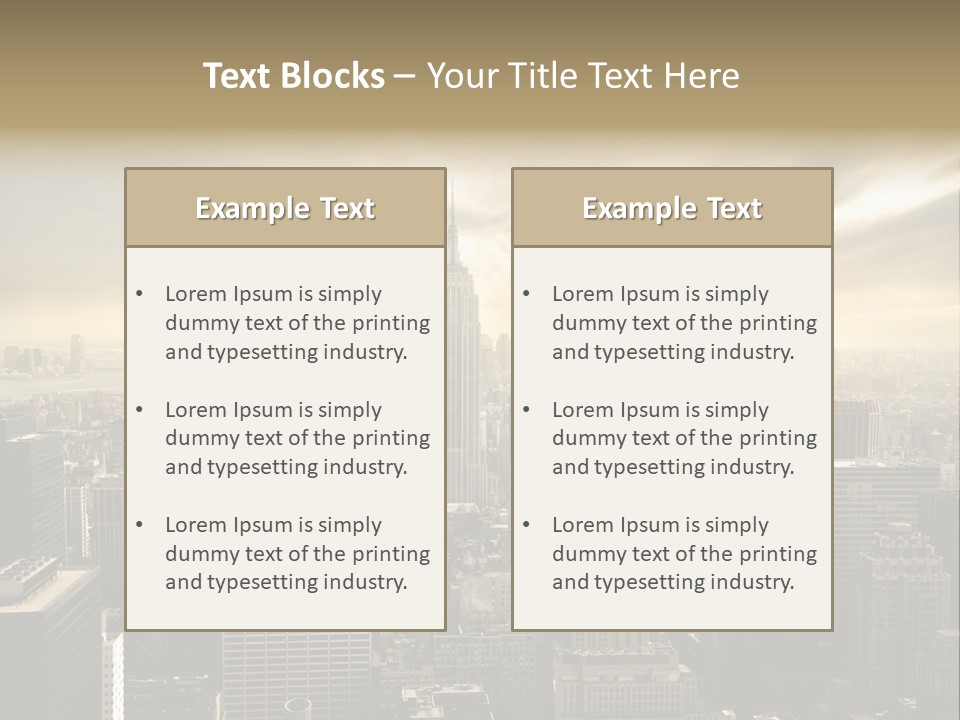 View Cityscape Manhattan PowerPoint Template