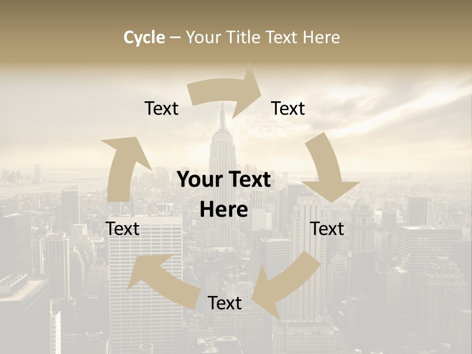 View Cityscape Manhattan PowerPoint Template
