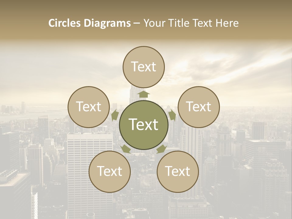 View Cityscape Manhattan PowerPoint Template