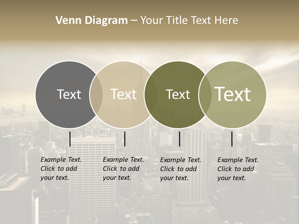 View Cityscape Manhattan PowerPoint Template