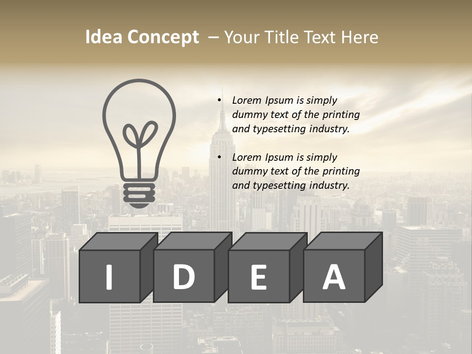 View Cityscape Manhattan PowerPoint Template