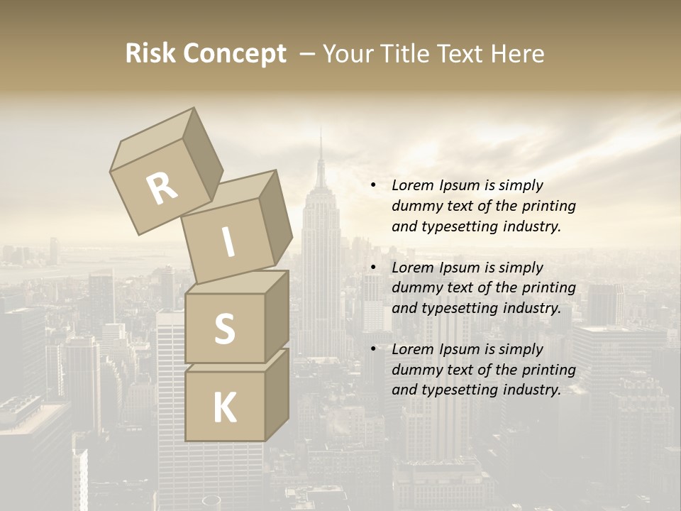 View Cityscape Manhattan PowerPoint Template