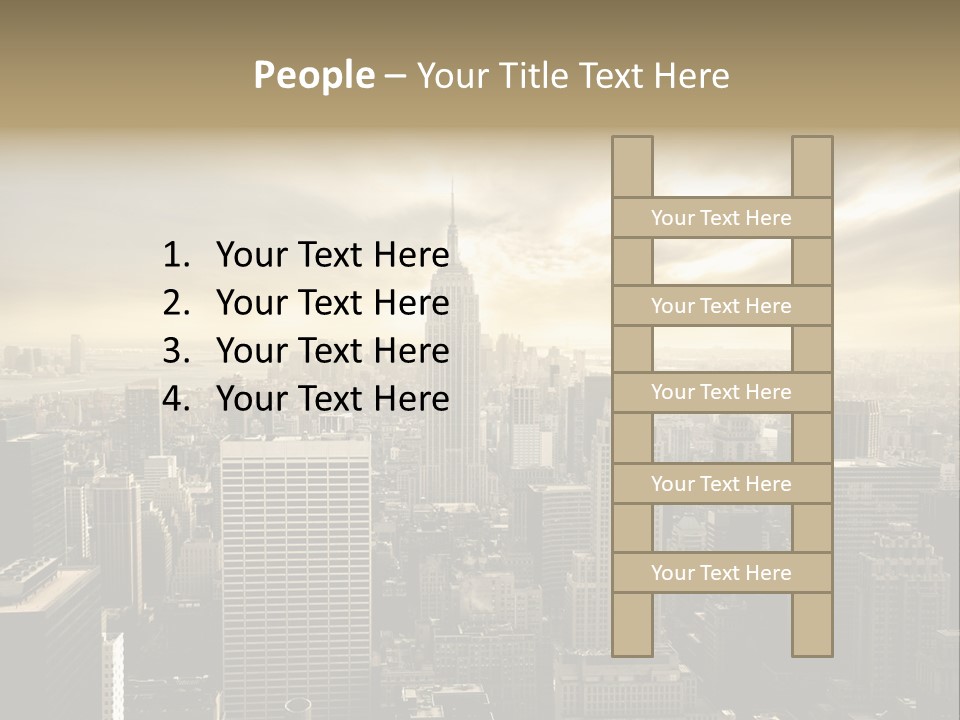 View Cityscape Manhattan PowerPoint Template