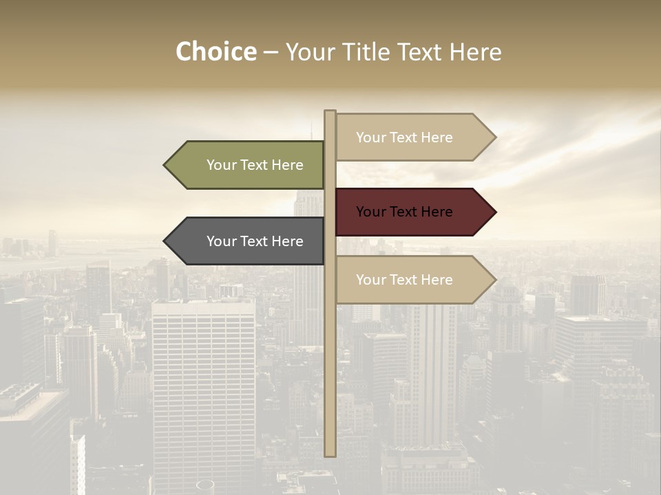 View Cityscape Manhattan PowerPoint Template