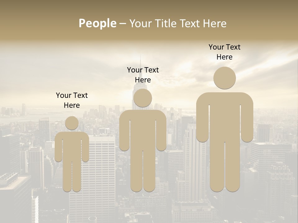 View Cityscape Manhattan PowerPoint Template