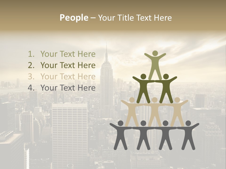View Cityscape Manhattan PowerPoint Template