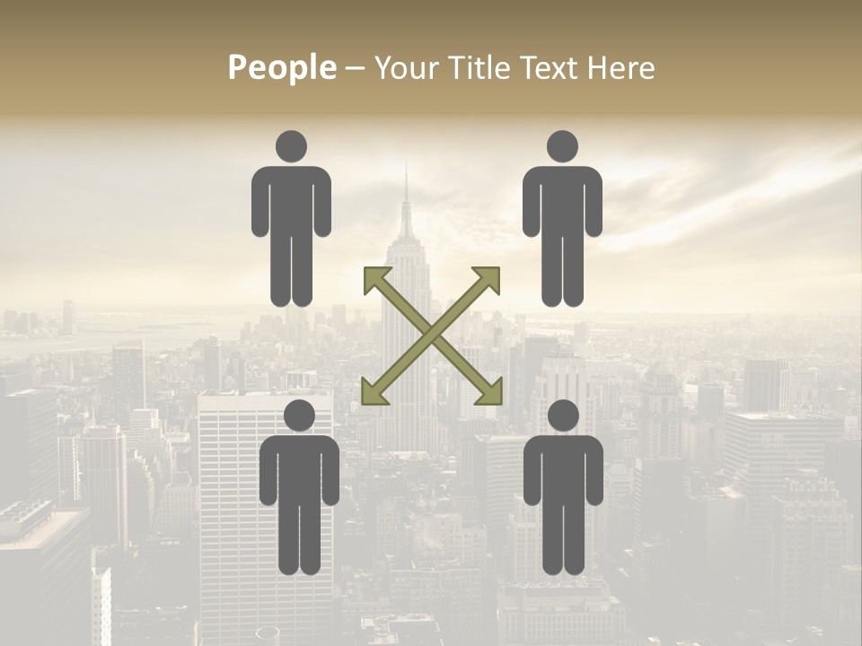 View Cityscape Manhattan PowerPoint Template