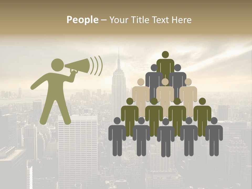 View Cityscape Manhattan PowerPoint Template