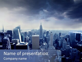 Usa Location Cloudy PowerPoint Template