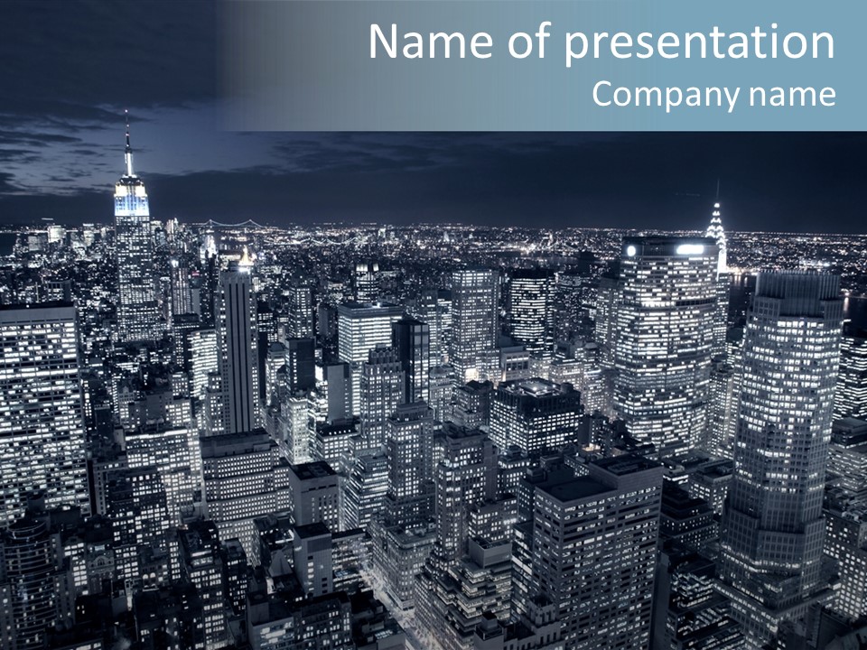 Toning Cloudy Skyline PowerPoint Template