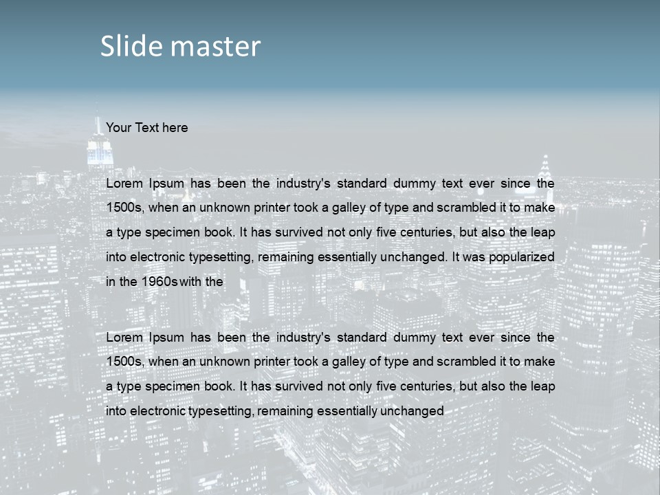 Toning Cloudy Skyline PowerPoint Template