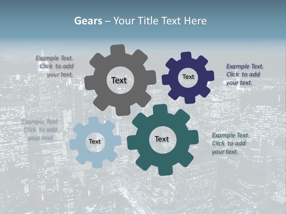 Toning Cloudy Skyline PowerPoint Template