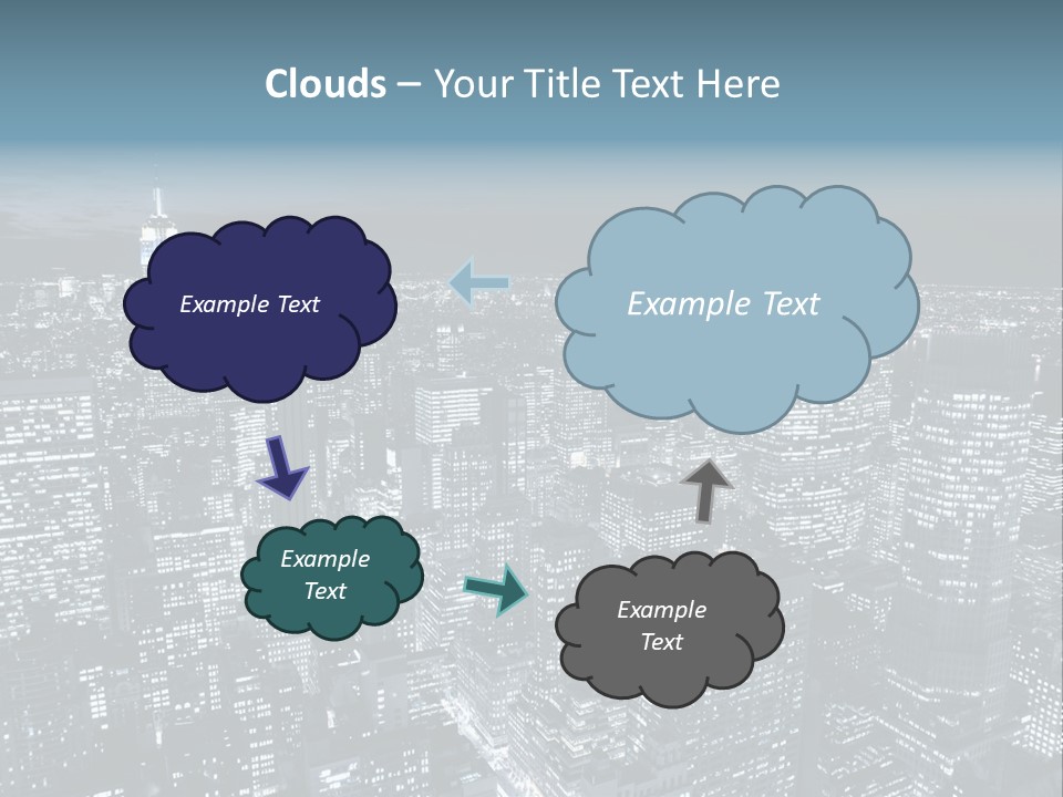 Toning Cloudy Skyline PowerPoint Template