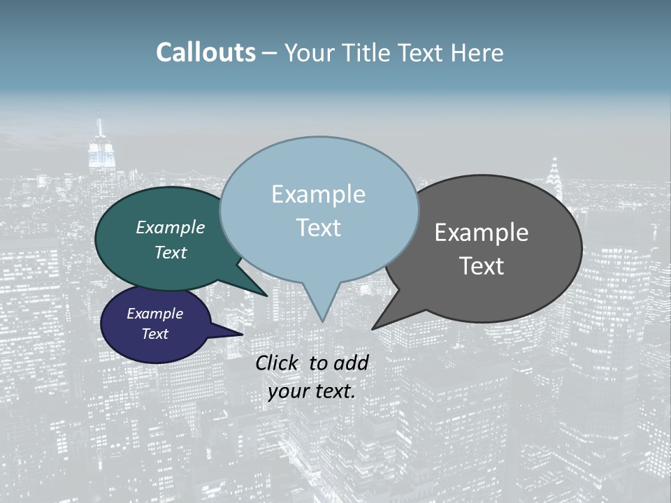 Toning Cloudy Skyline PowerPoint Template