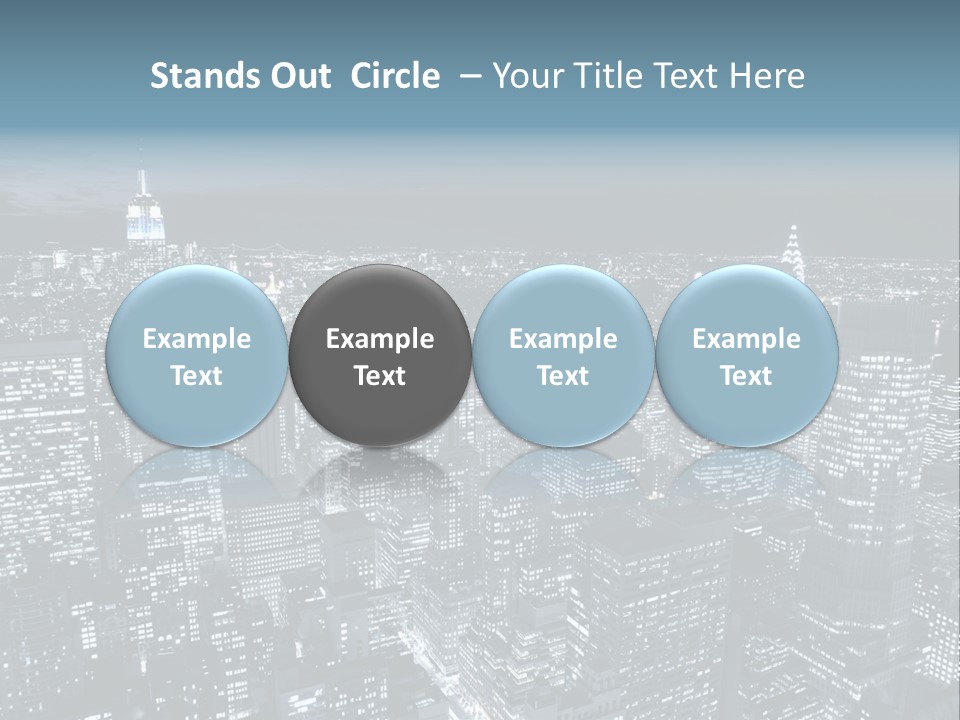 Toning Cloudy Skyline PowerPoint Template
