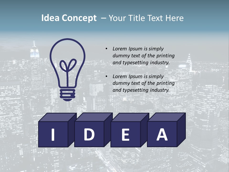 Toning Cloudy Skyline PowerPoint Template