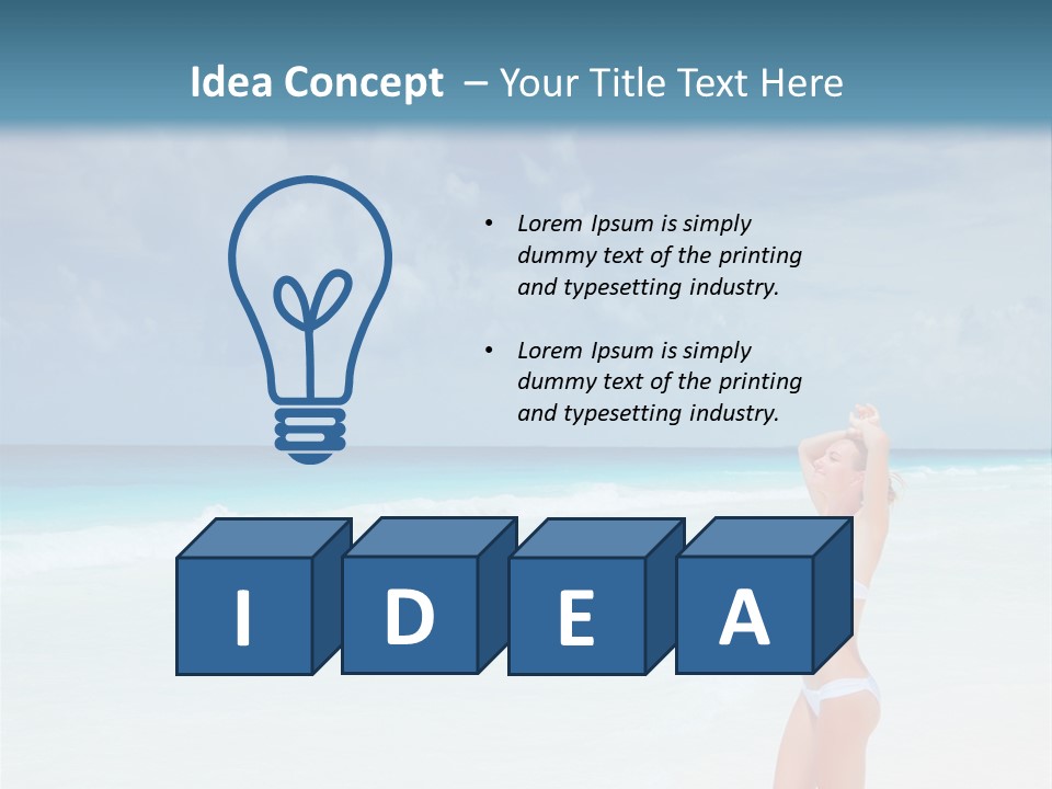 Relaxing Travel Sunbathing PowerPoint Template