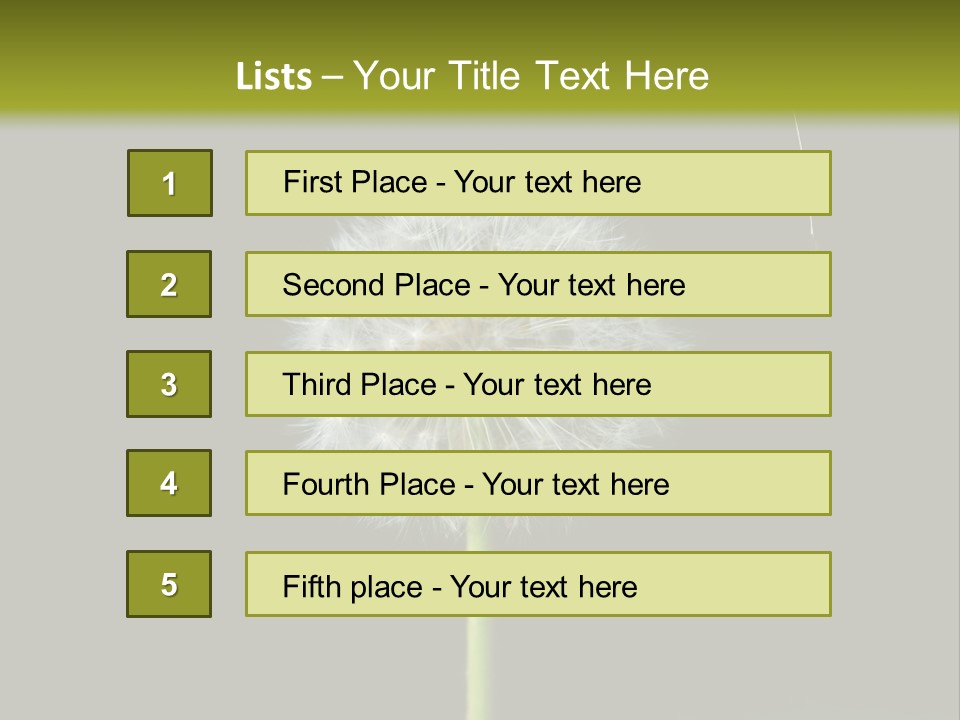 Pusteblume Wachsen Samen PowerPoint Template