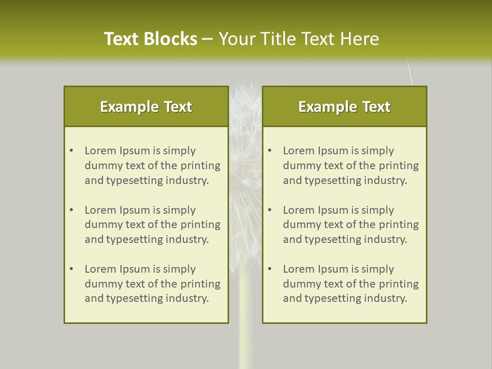 Pusteblume Wachsen Samen PowerPoint Template