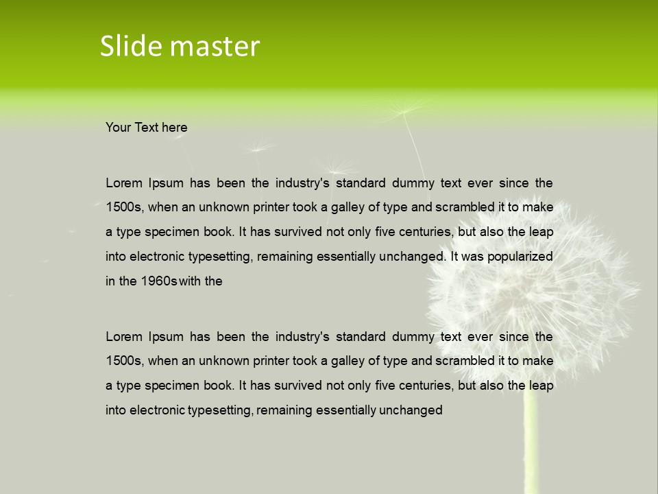 Wehen Pusteblume Blume PowerPoint Template